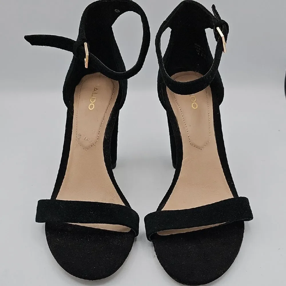 ALDO Women 6 Lussa High heel sandal In Black Faux Suede